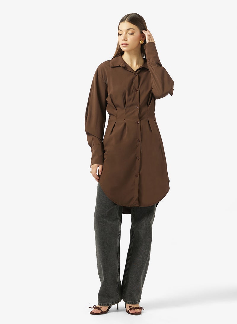 ELLA Longline Button Down Shirt - Image 4